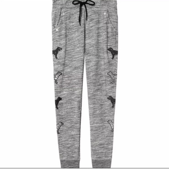 NEW PINK VS BLING DOGGIE JOGGER PANTS L - Picture 2 of 5